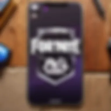 Fortnite logo displayed on an iOS device