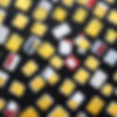 Different types of SIM cards arranged for comparison