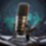 A high-quality microphone setup for streaming.