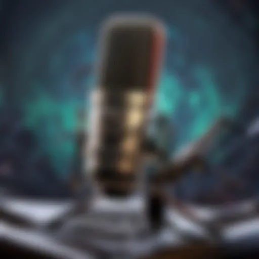 A high-quality microphone setup for streaming.