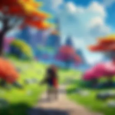 Vibrant Landscapes Vibrant fantasy landscapes in Anime MMO RPG