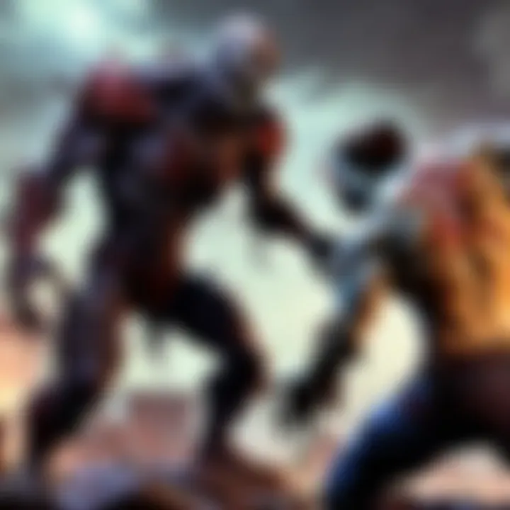 An intense encounter between players and a horde of zombies in a survival scenario.