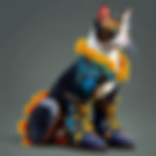 Elegant cat boots with floral embroidery