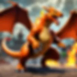 Charizard unleashing a fiery blast in battle