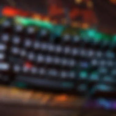 Illustration showcasing ergonomic features of a gaming keyboard