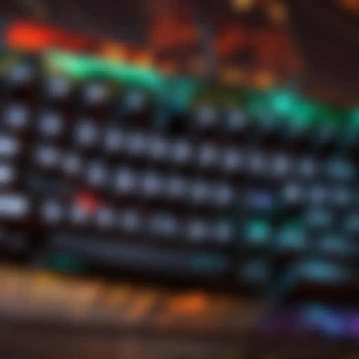 Illustration showcasing ergonomic features of a gaming keyboard