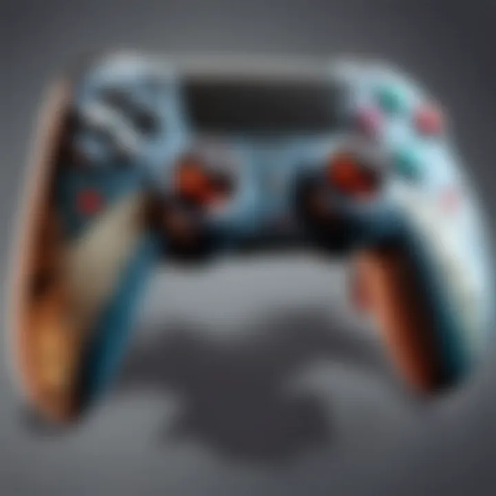 Close-up of a controller showcasing ergonomic design