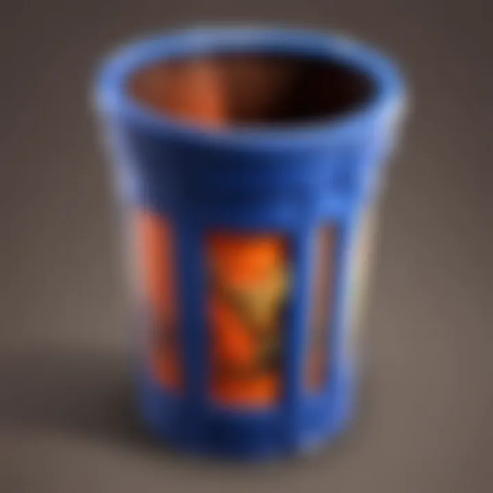 Colorful plastic cylinder trash can for recycling