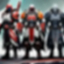 Illustration showcasing a group of Destiny 2 players strategizing in a virtual setting