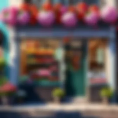 A charming local shop showcasing silk floral displays