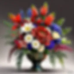 Vibrant silk flowers in an elegant arrangement