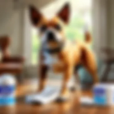 Dog staying away from Lysol wipes