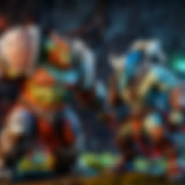 Team coordination in a Dota match with players collaborating