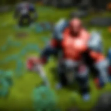 Strategic map showcasing hero placements and team dynamics