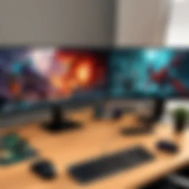 Modern Office Dual Monitor Configuration Dual monitor setup in modern office