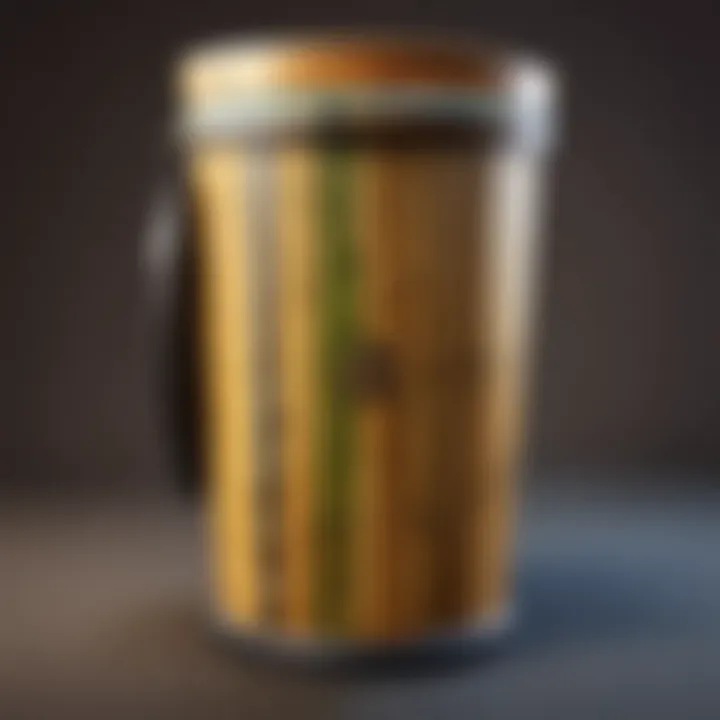 Eco-friendly bamboo cylinder trash can