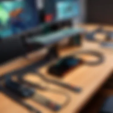 Sleek cable routing under desk with cable raceway