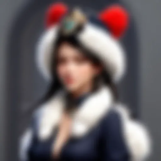 Elegant woman wearing a luxurious fluffy hat