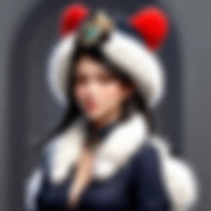 Sophisticated Elegance in Fluffy Headwear Elegant woman wearing a luxurious fluffy hat