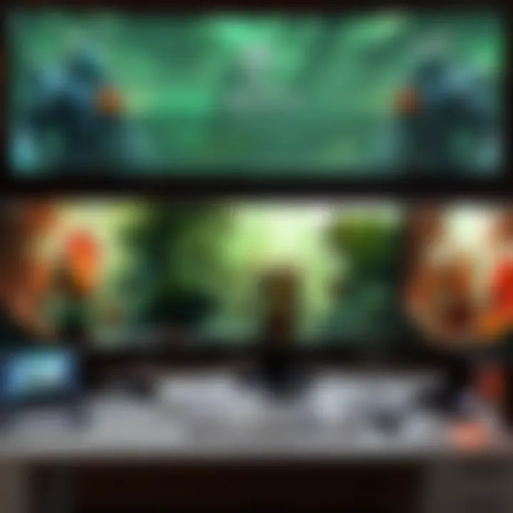 Dual monitors enhancing productivity in a sleek workspace