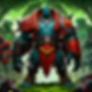 Strategic team composition diagram for Dota gameplay.