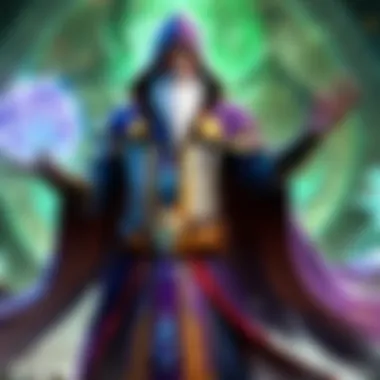 Enigmatic wizard deciphering ancient scrolls