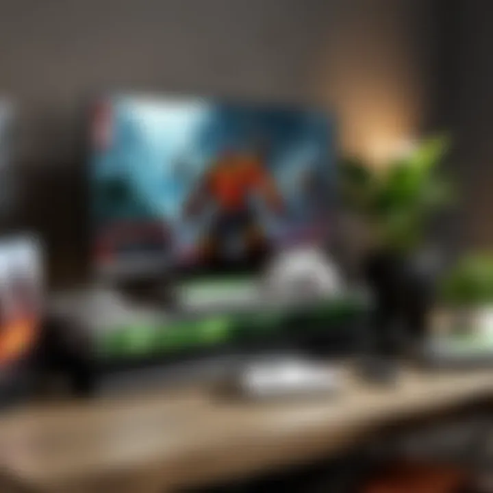 Overview of an organized gaming setup with Xbox One Series S