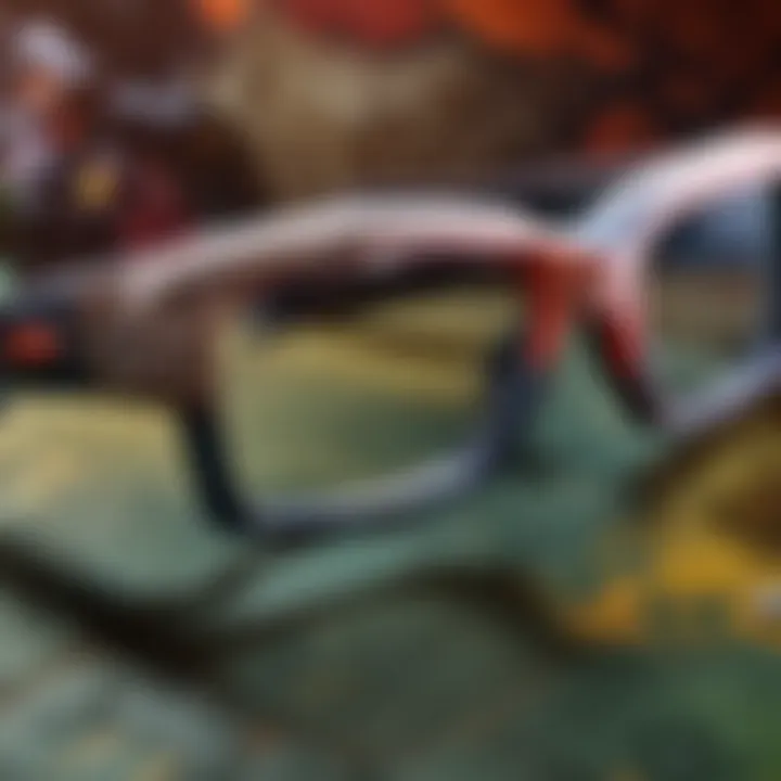 Close-up of professional gaming glasses showcasing their anti-reflective lens technology