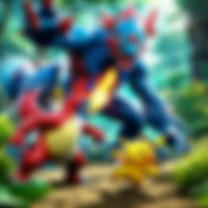 Vibrant Pokemon Battle Scene