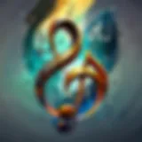 Abstract music notes symbolizing copyright-free playlist concept