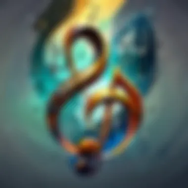 Abstract music notes symbolizing copyright-free playlist concept