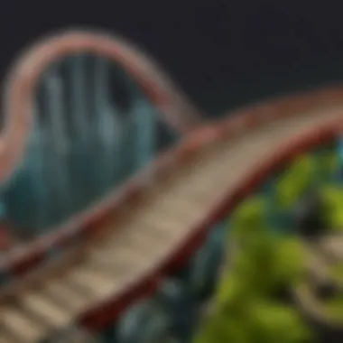 Colorful roller coaster track design showcasing intricate details