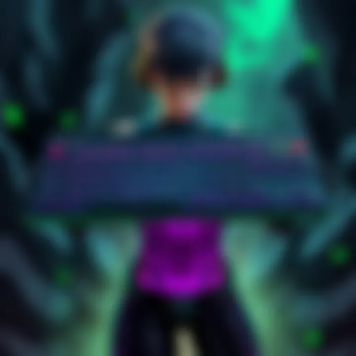 Close-up of a gaming keyboard with Razer Chroma customization