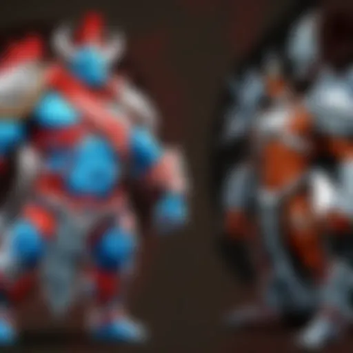 Dota Gameplay with Diverse Skins Dota gameplay showcasing various skins