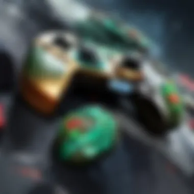 Player customizing their gaming setup with personalized thumb grips