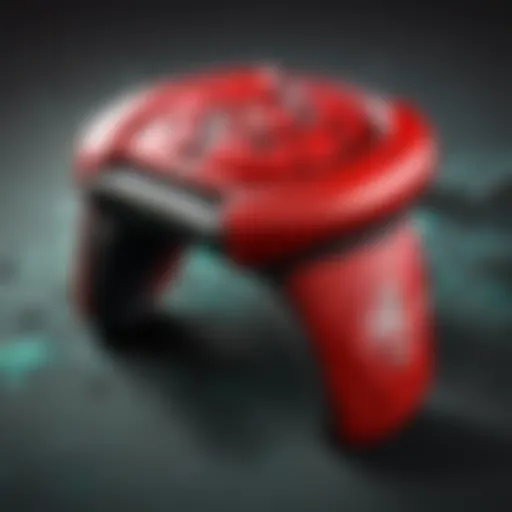 Close-up of a gaming thumb grip showcasing its textured surface
