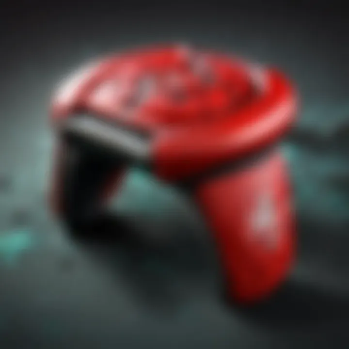 Close-up of a gaming thumb grip showcasing its textured surface