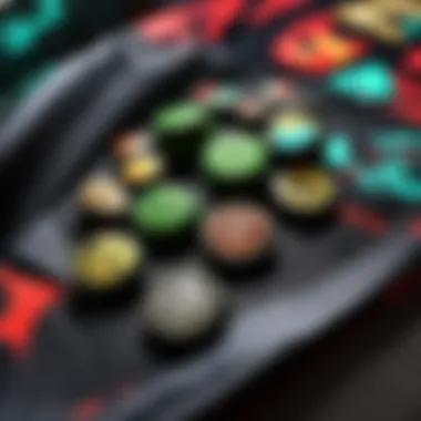 Comparison of different types of gaming thumb grips arranged neatly