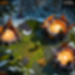 A detailed layout of goblin camps in Dota, showcasing their locations and environments.