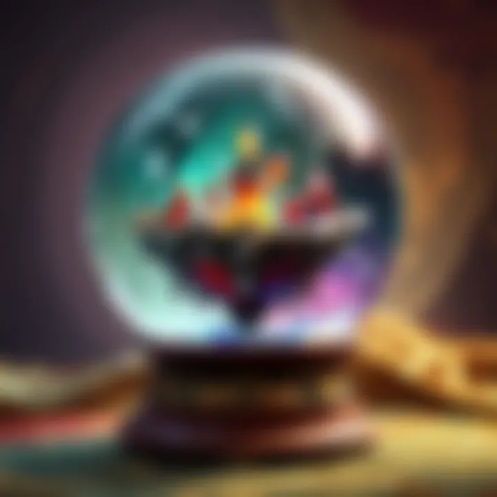 Crystal Ball reflecting a shimmering light