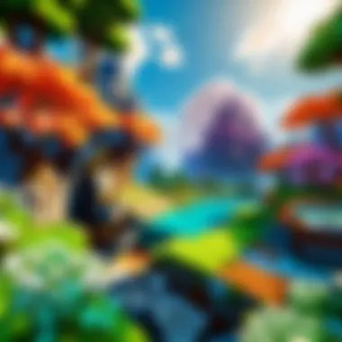 Immersive Minecraft VR environment showcasing a vibrant landscape