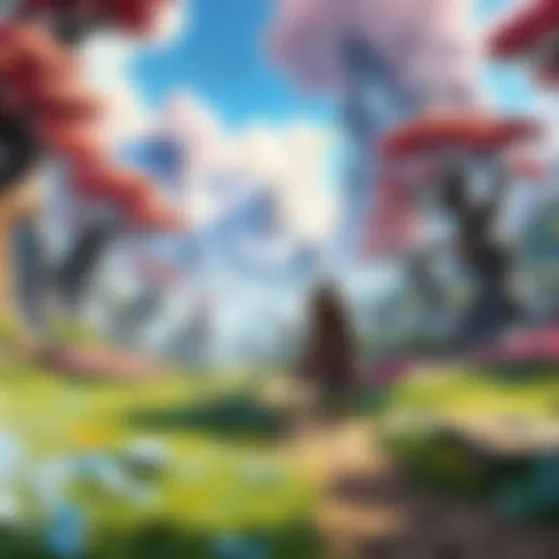 A vibrant landscape of Ikoria showcasing its diverse ecosystems