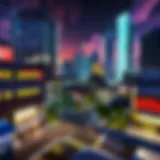 Virtual cityscape in Roblox