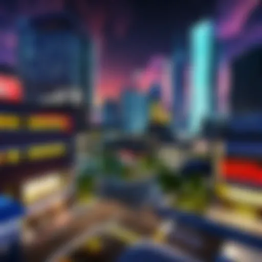 Virtual cityscape in Roblox