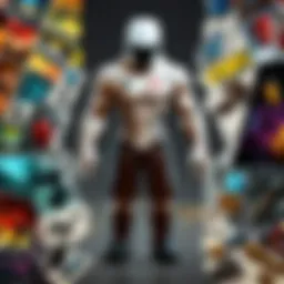 An abstract representation of various hacking tools related to Roblox.