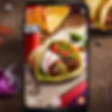 A user navigating the Taco Bell app interface on a mobile device