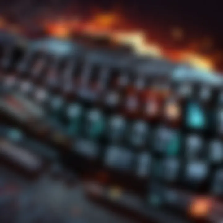 A workspace showcasing a keyboard with extra programmable keys tailored for productivity.