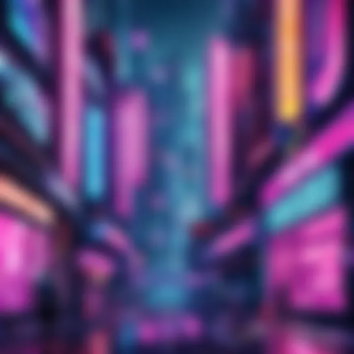 Cyberpunk cityscape with neon lights