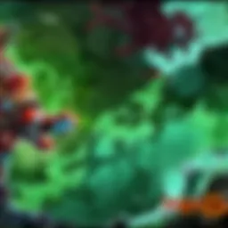 Dota stream overlay showcasing vibrant graphics and dynamic elements