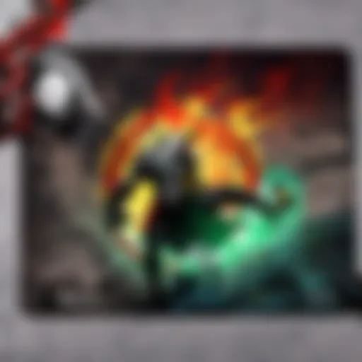 A close-up of a high-performance gaming mouse pad showcasing its textured surface for precision.